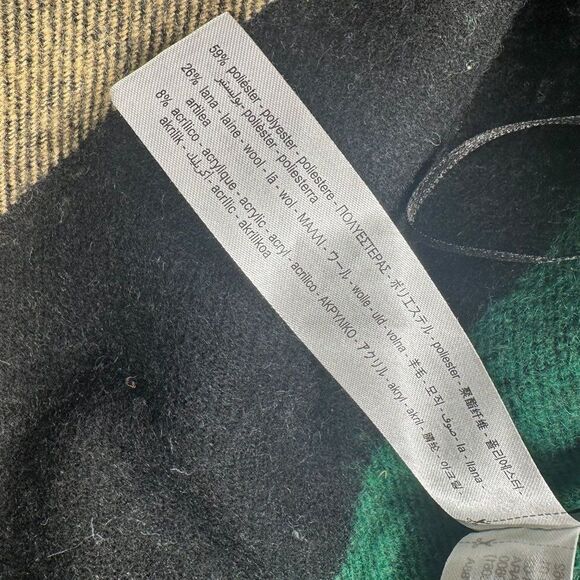 Zara Green Black Plaid Fringe Blanked Poncho Cape Womens Size M Medium - Picture 9 of 10